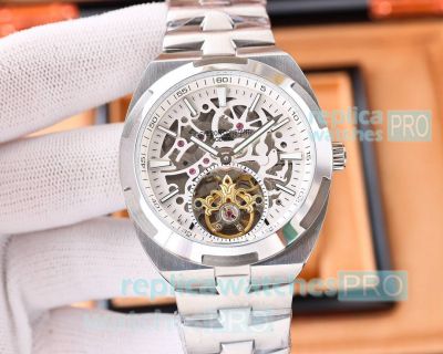 Perfect Replica Vacheron Constantin Skeleton White Dial Watch Men 42MM 